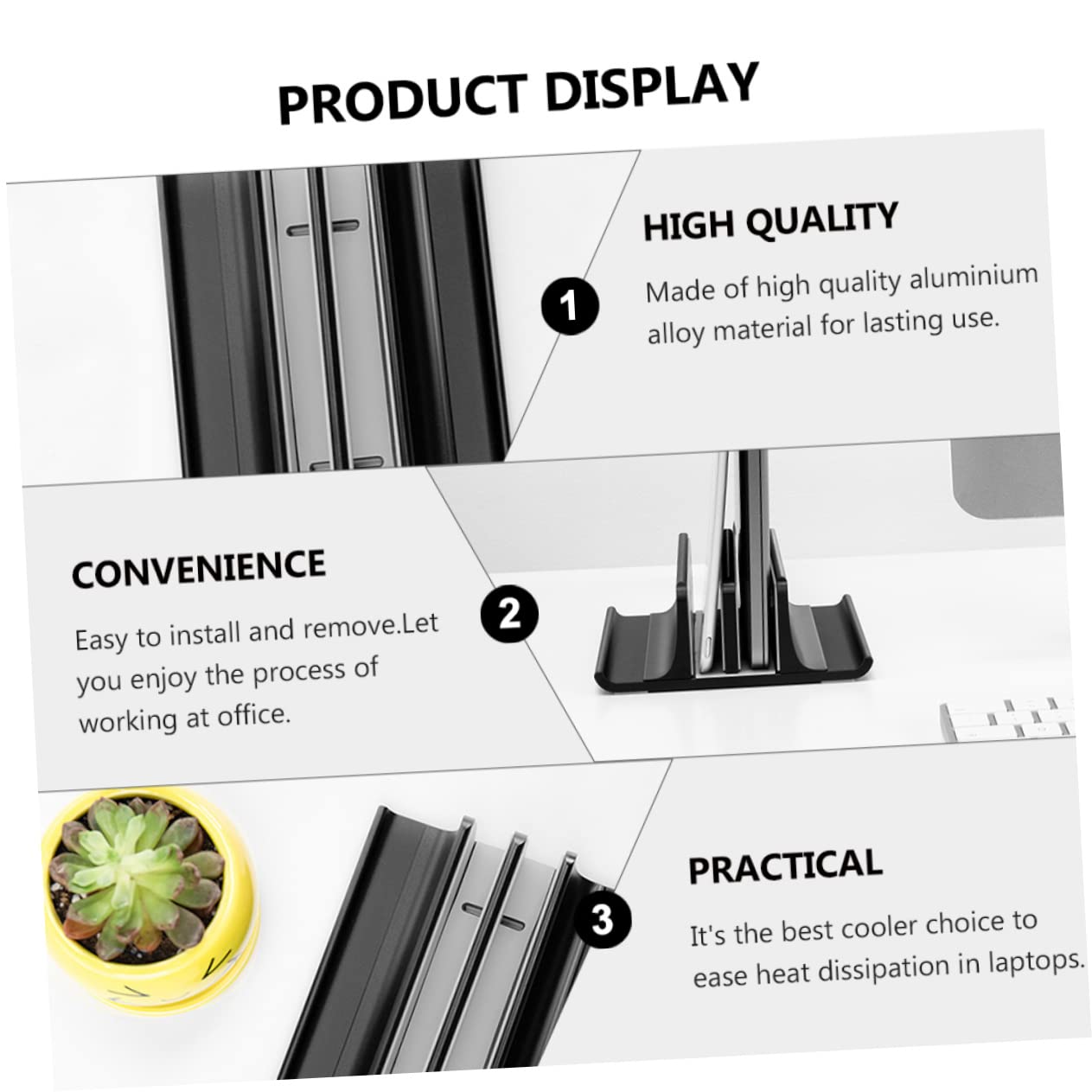 DOITOOL Supporto Verticale Per Laptop Supporto Raffreddamento in Lega Alluminio Resistente e Stabile