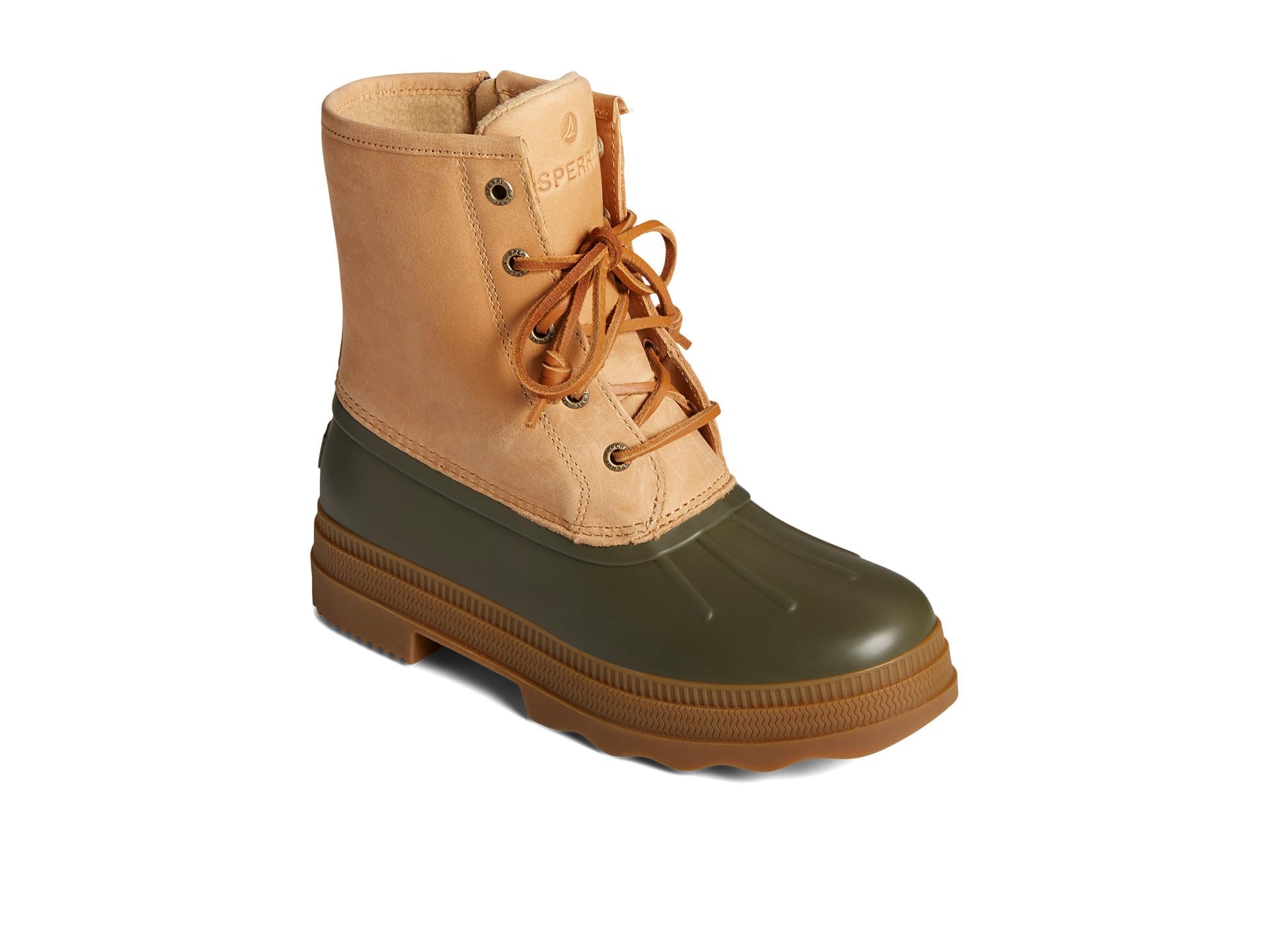Bottes de pluie Sperry Saltwater 2.0 d'exception en cuir véritable vert - 7