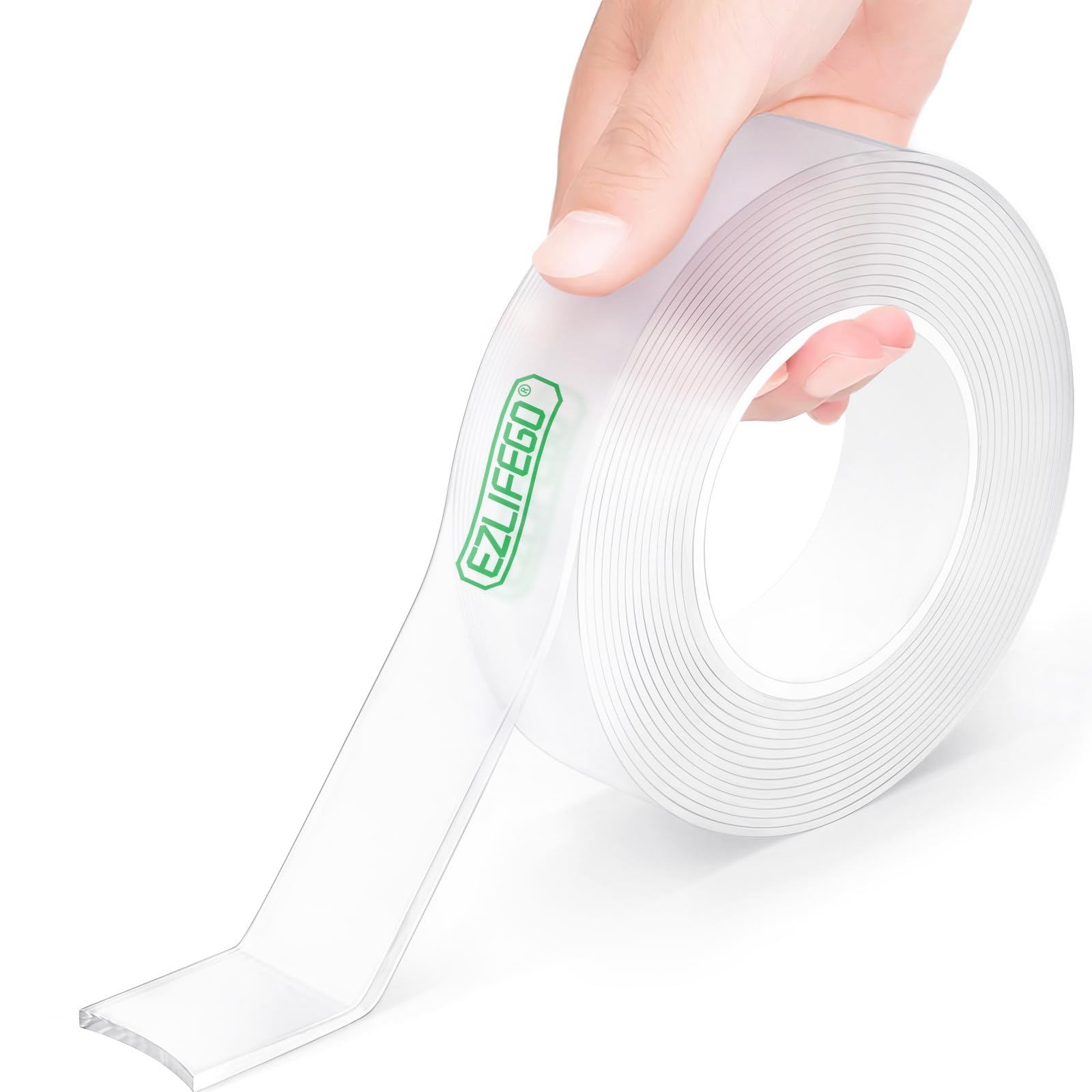 EZlifego Double Sided Tape Heavy Duty Multi-Purpose Wall Tape Adhesive Tape Removable Mounting Tape Washable Strong Adhesive Clear Tape Gel Poster Carpet Tape Paste Items Home Clear - 9.85Ft