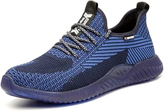 Zapatos de seguridad para hombre, con puntera de acero, ligeros, para el trabajo, transpirables, protectores