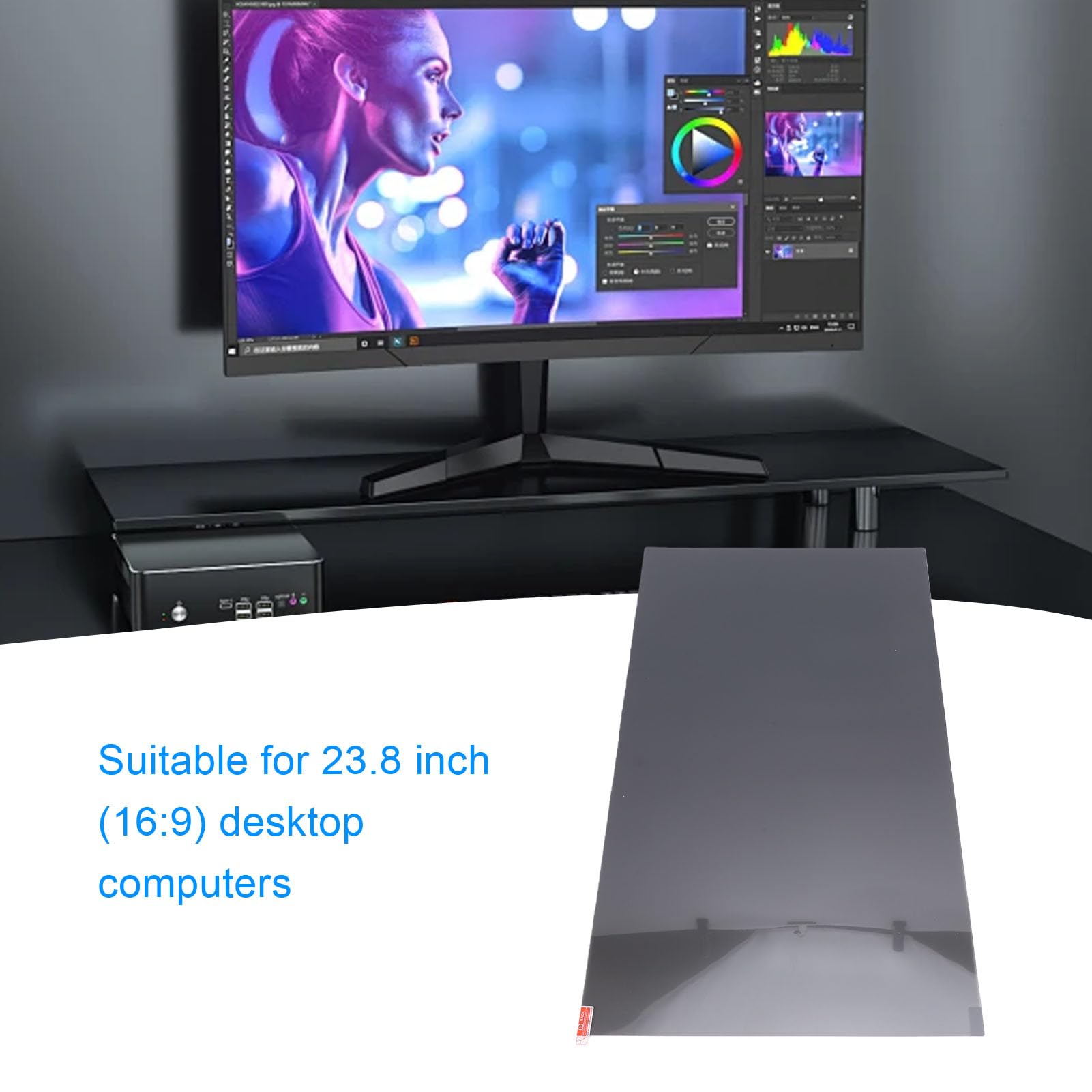 Filtro de pantalla de privacidad de computadora de 23,8 pulgadas para monitor, protección ocular 16:9, protector de monitor de computadora antideslumbrante, accesorios de