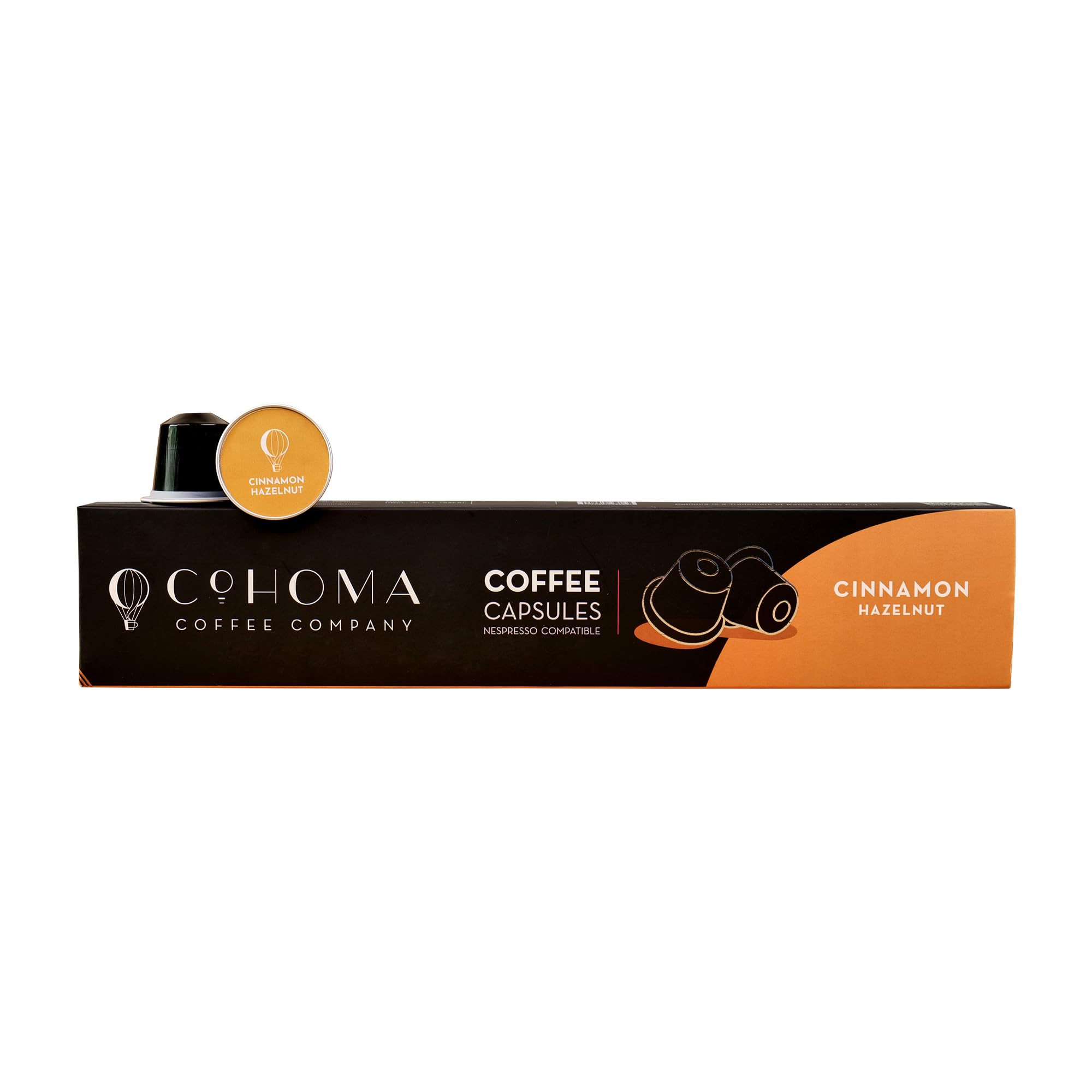 Sponsored Ad - Cohoma Coffee Company Cinnamon Hazelnut Coffee Capsules | Compatible with Nespresso Machine | Pack of 10 Coffee Pods | Medium Roast | Made with Grade AA+ Arabica