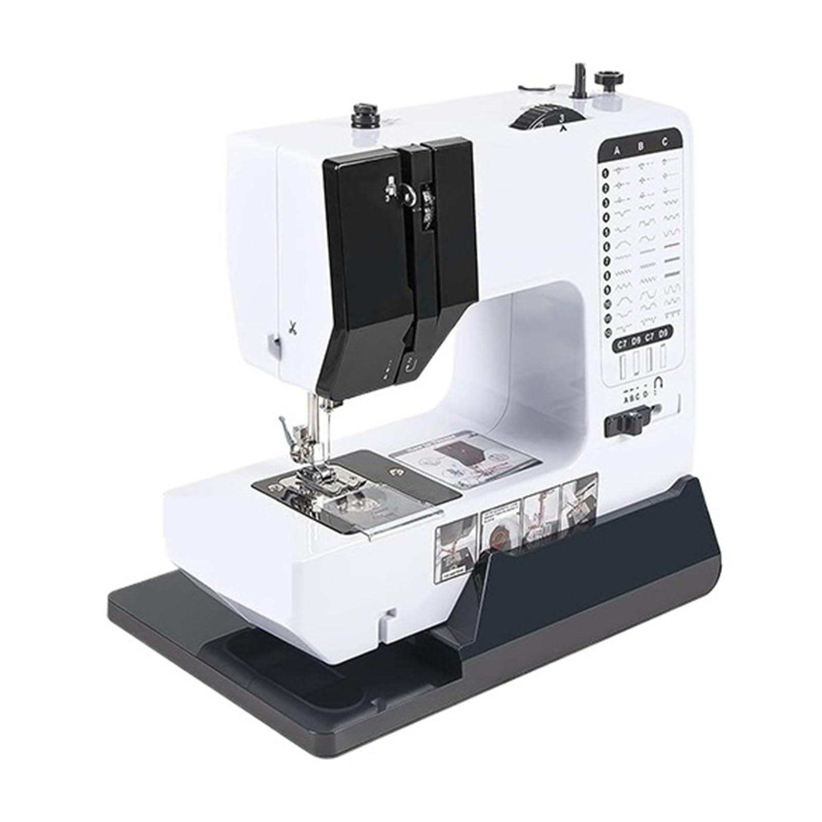 Mini Máquina De Coser Portátil Con Prensatelas Reemplazable, 38 Puntadas, Botón Inicio For Overlock, Eléctrica, Pedal Mesa PortáTil Y Flexible
