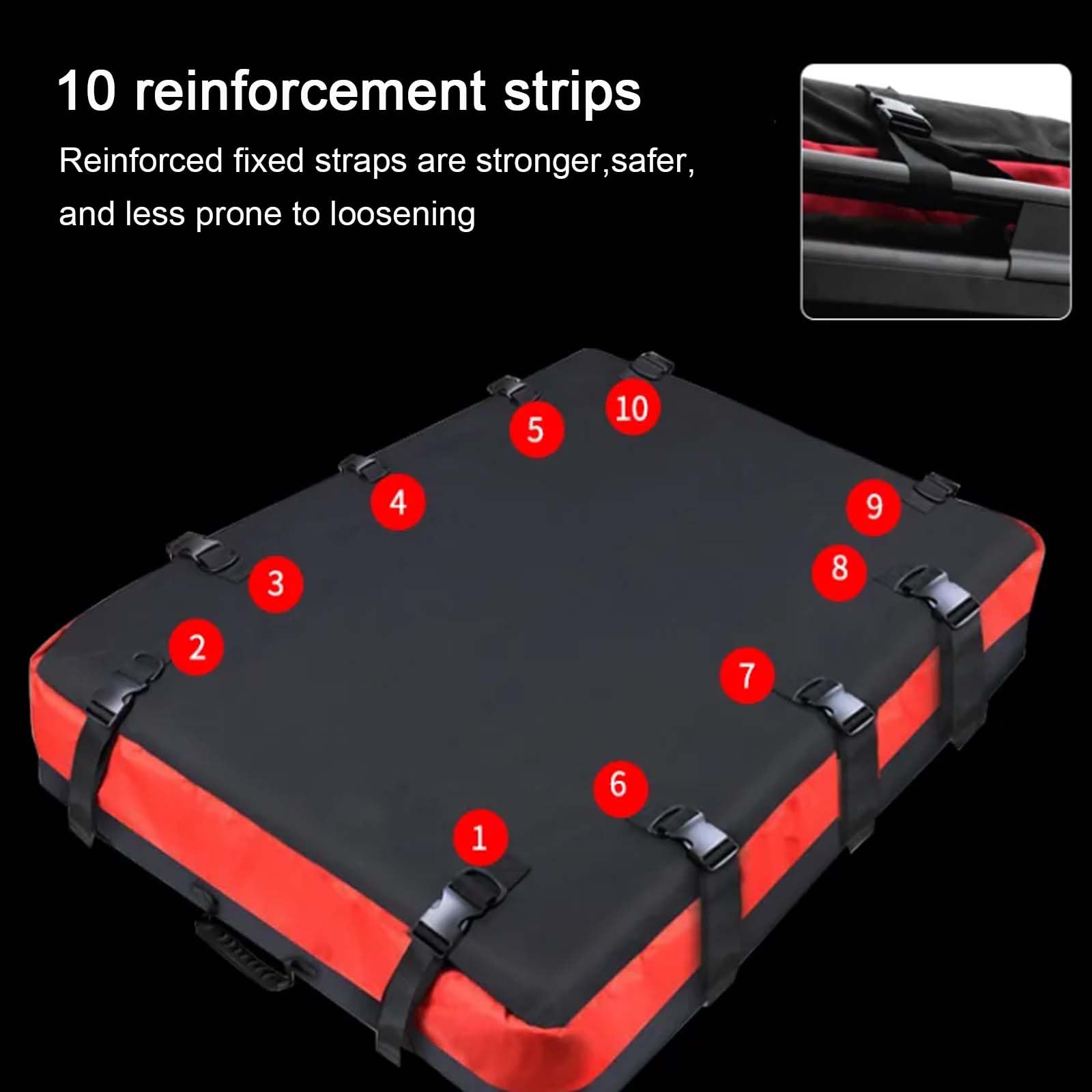 Borsa da tetto per auto, impermeabile, universale, con cinghie rinforzate, borsa per riporre oggetti, adatta per tutti i veicoli con portapacchi