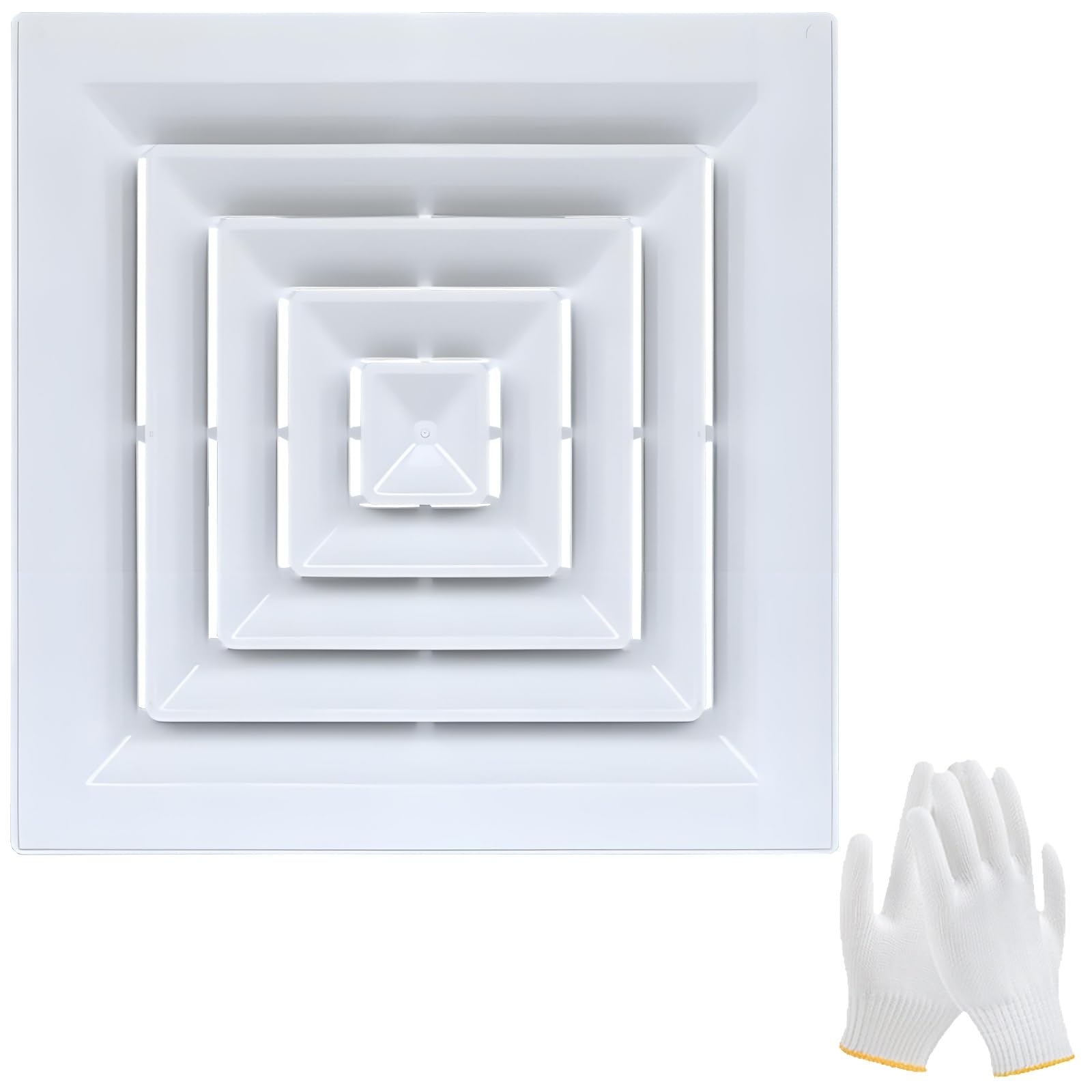 Generico Griglia Ventilazione di Alluminio Griglia Aerazione per Una Ventilazione Efficiente della Casa per Porta Esterna Casa Soffitta Garage Soffitto Bianco(40cm x 40cm/16in x 16in)