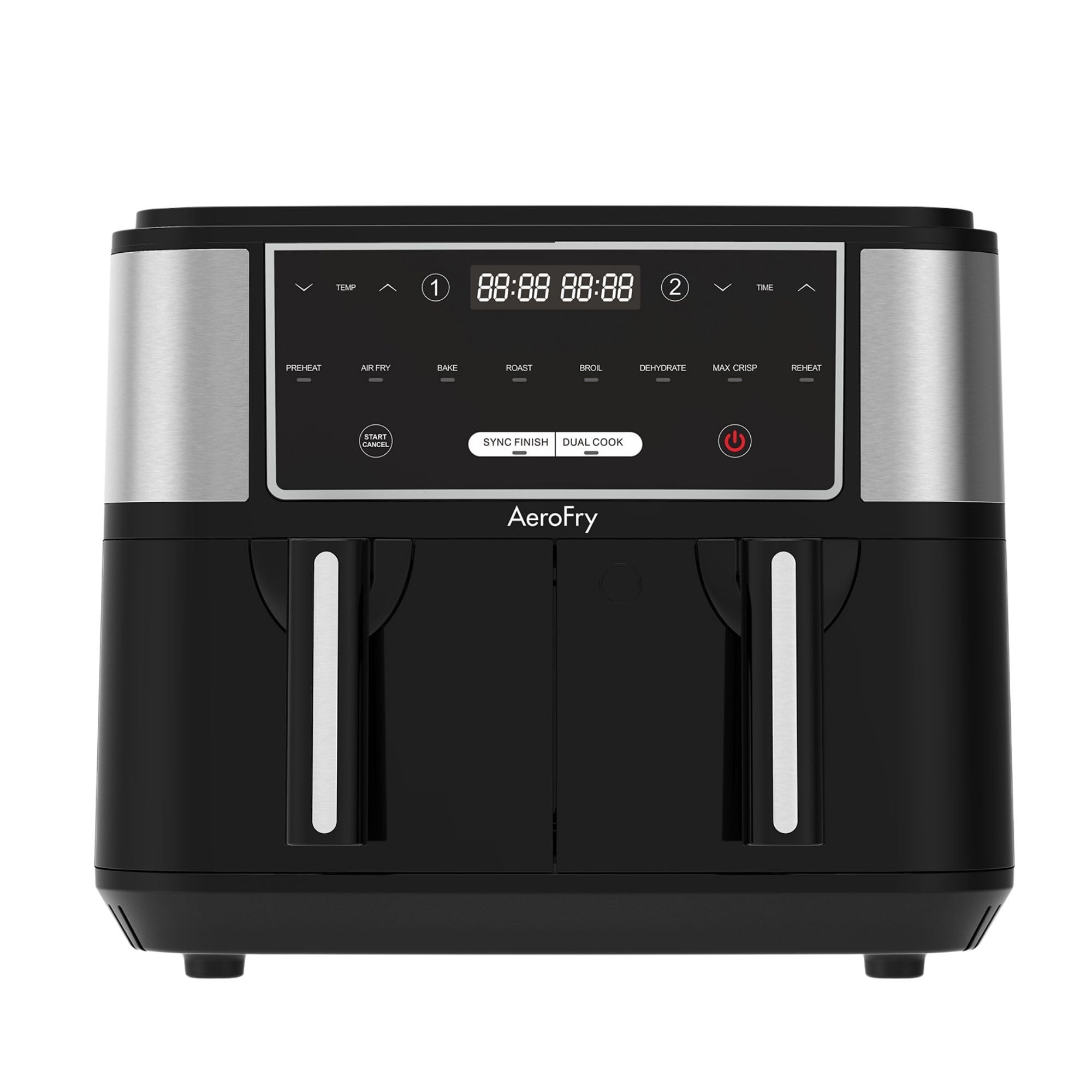 Dual Air Fryer, 9 Litres Family Size, 8-In-1, Air Fry, Roast, Bake, Reheat, Dehydrate, Grill etc with Sync Cook & Match Functions, Fast & Energy Save, Non-Stick Baskets - 2 YEARS WARRANTY !!