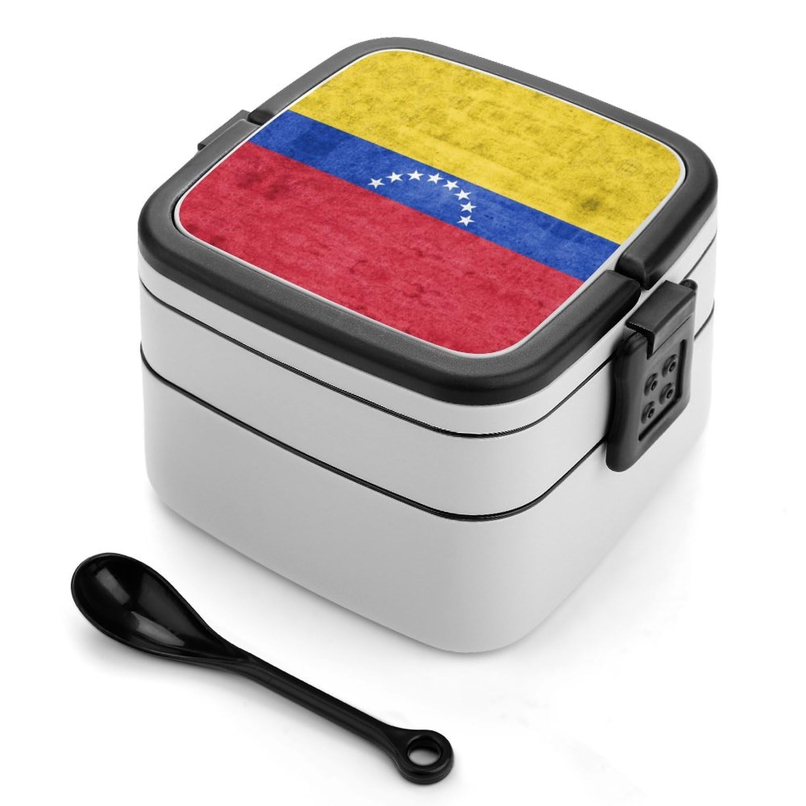 CGSBNGHA Flag of Venezuela Bento Lunch Box 2 Layer Lunchbox Food Container for Adults Office