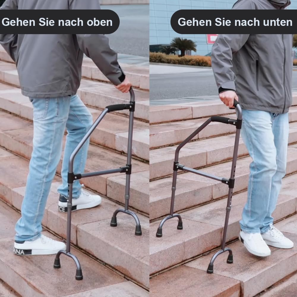 EASACE Pomoc w chodzeniu ze stopu aluminium, regulacja wysokości, asystent do wchodzenia po schodach umożliwia