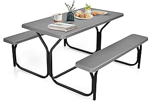 Moccha Picnic Table Bench Set - Plastic Picnic Tables for Outdoors