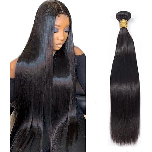 10A Straight Human Hair 1 Bundles 24 Inch 100% Unprocessed Brazilian Virgin Straight Weave Single Bundles Human Hair