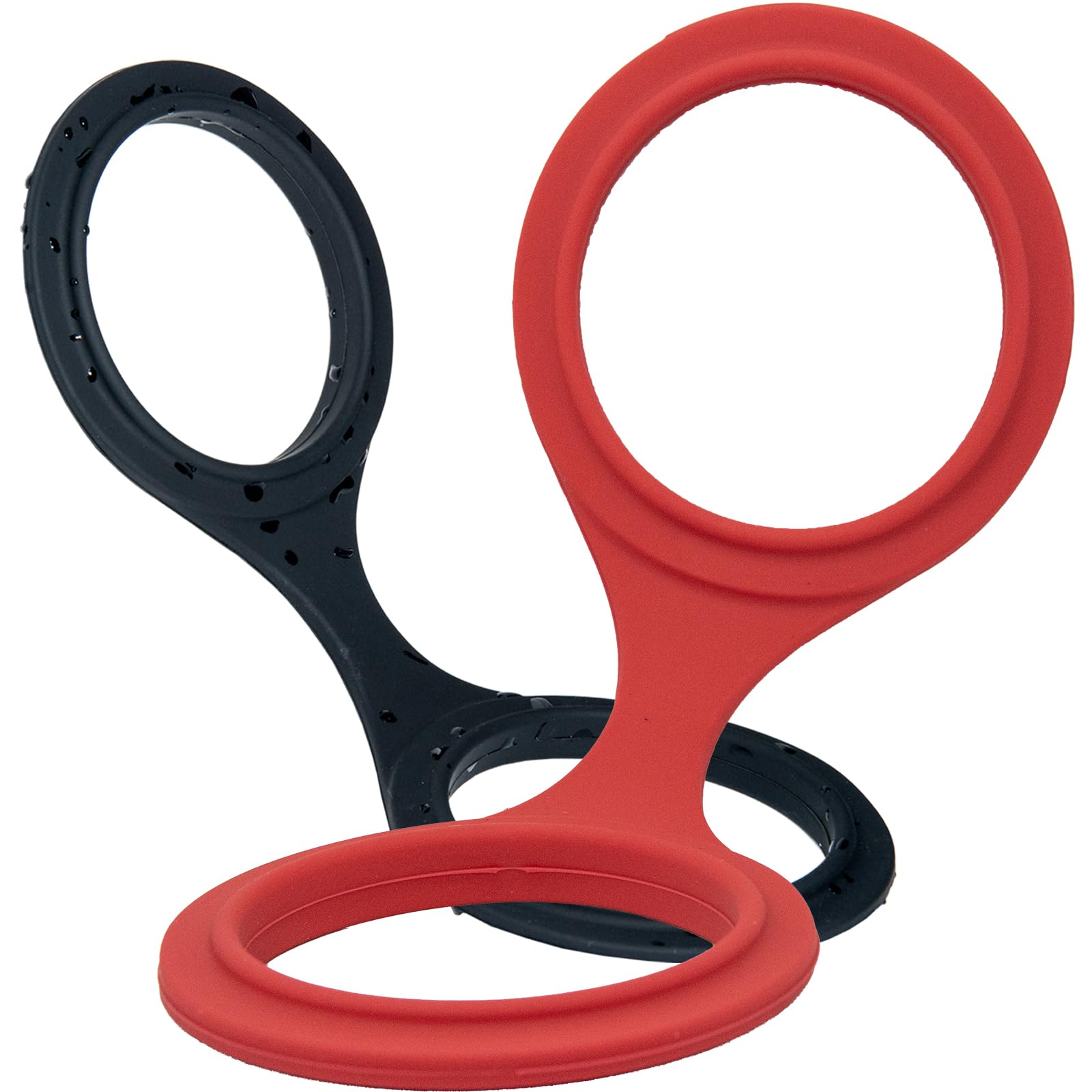 Halloween Police Style Costume Prop X2 - Realistic Black and Red Silicone Handcuffs Toys