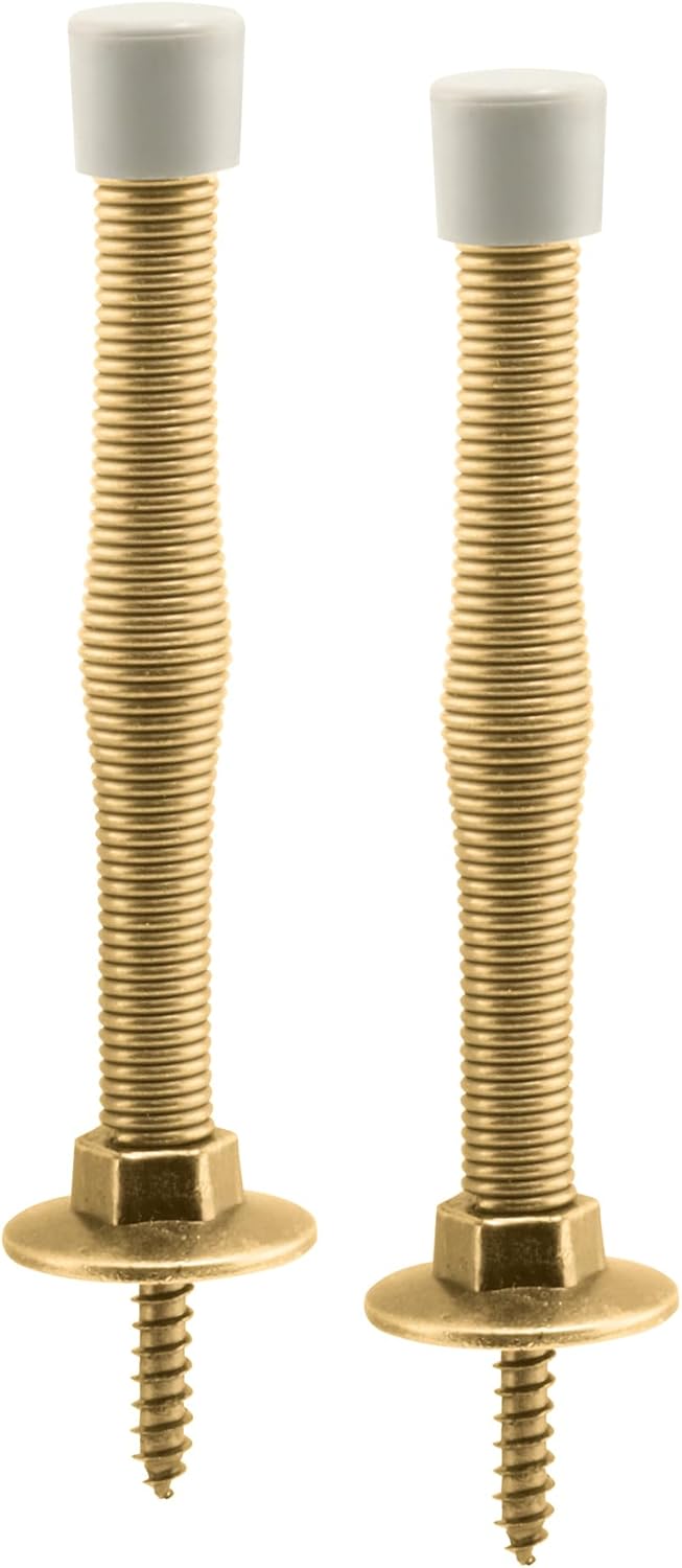 PrimeLine U 9018M Spring Door Stop, 3 in., Antique Brass