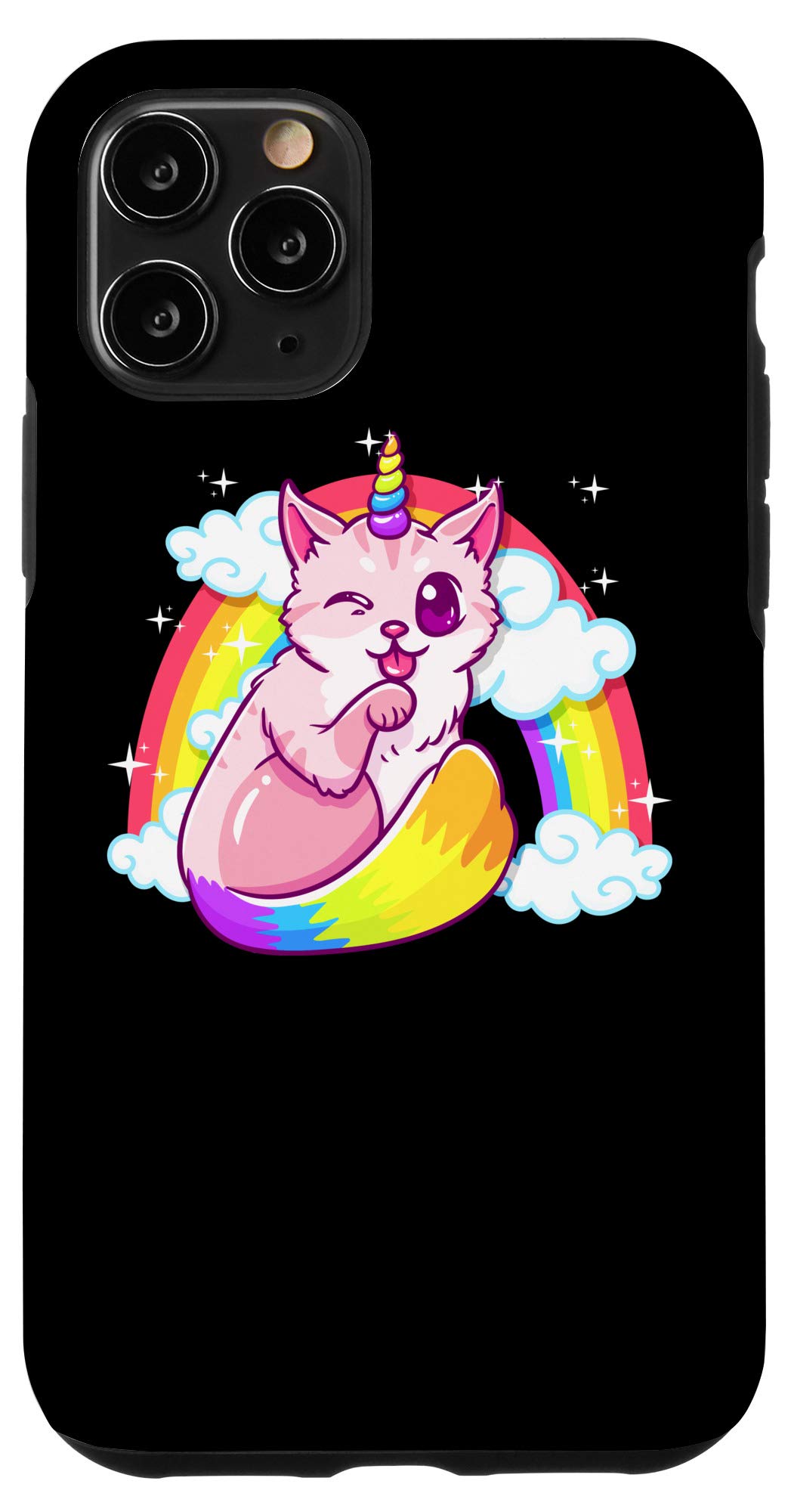 iPhone 11 Pro Rainbow Meowgical Caticorn Majestic Cat With Unicorn Horn Case