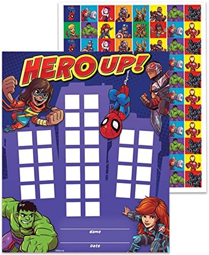 amazon com eureka back to school marvel avengers hero up mini reward charts for kids with stickers 736pc 5 w x 6 h office products