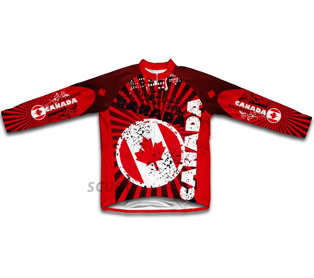 ScudoPro Canada Winter Thermal Cycling Jersey for Men - Size 4XL Red
