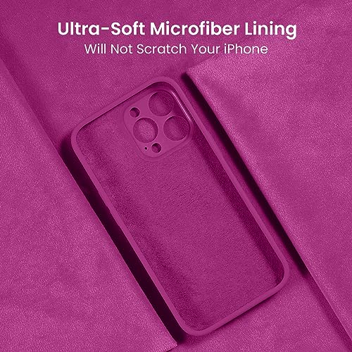 Image of FireNova Designed for iPhone 15 Pro Max Case, Silicone Upgraded [Camera Protection] Phone Case, Soft Anti-Scratch Microfiber Lining Inside, 6.7 inch, Shocking Pink