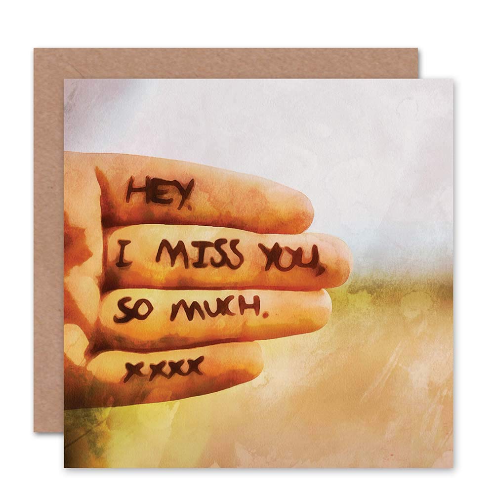 Wee Blue Coo CARD GREETING FRIEND FRIENDSHIP MISS YOU HAND KISSES