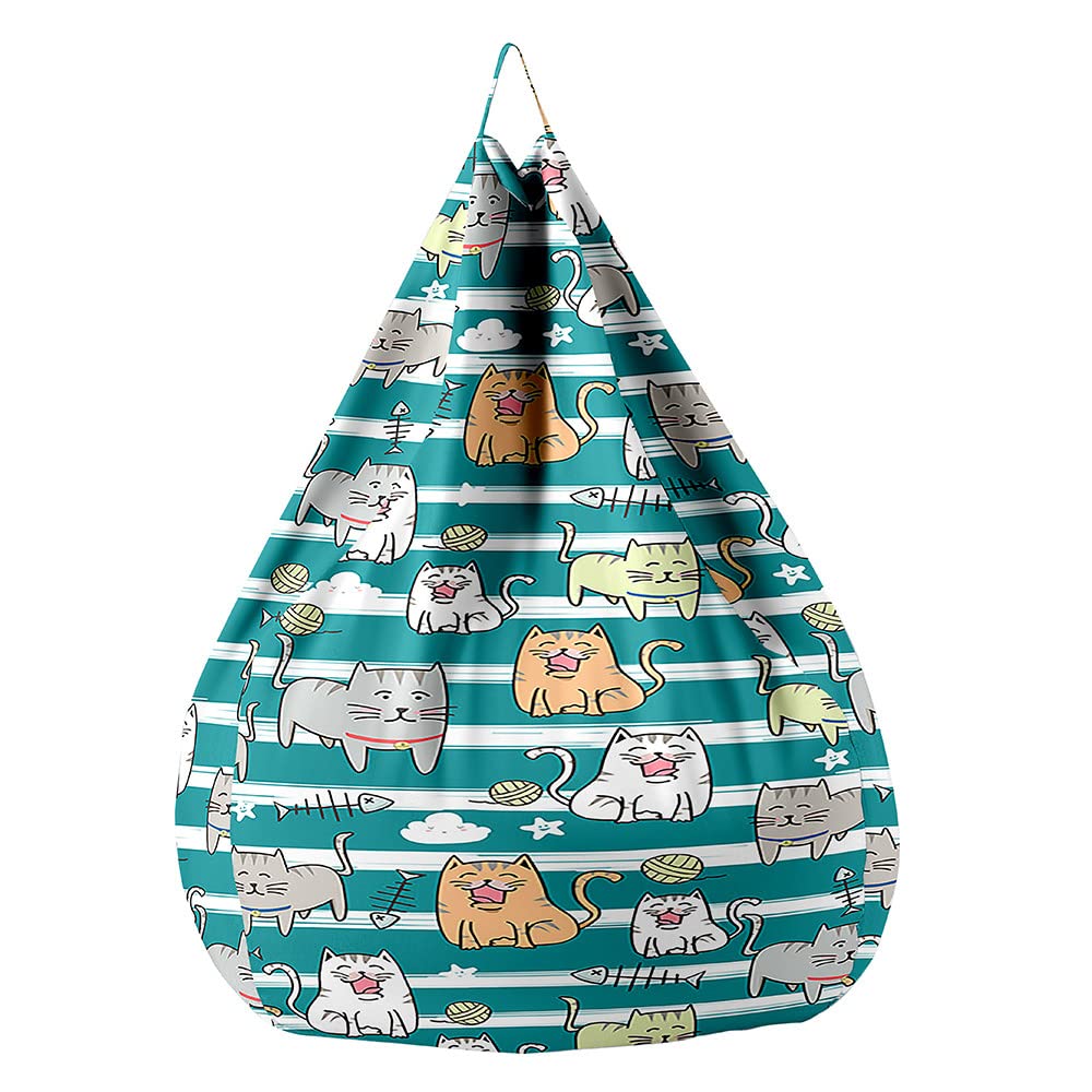 Poltrona a Sacco per Bambini, Extra Morbido di Grandi Dimensioni Pouf di Peluche Bean Bag con Cerniera per Ragazzi Ragazze, Sacco di Fagioli per Vestiti, 80×76×63cm Dinosauri (Solo Copertura