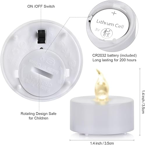Miniatura 7 de Velas de té sin llama, funcionan con pilas, paquete de 100 velas votivas LED parpadeantes de larga duración, 200 horas, realistas y brillantes para