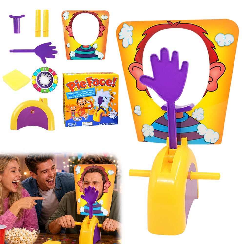 NAVESO Pie Face Game, Splat Games Pie Face, Party Fun Cake Cream Game
