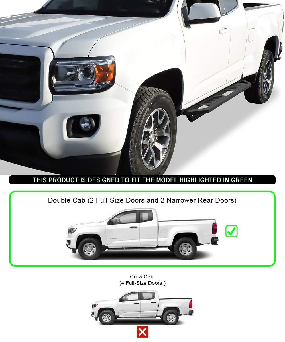 APS 6.5in Side Armor 304 Stainless Steel Running Boards Compatible with Chevy Colorado GMC Canyon 2015-2025 Extended Cab (Nerf Bars Side Steps Side Bars)