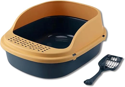 Foodie Puppies Litter Tray with Scooper Semi-Enclosed Cat Toilet - (OpenTop Tray) for Cat and Kitten | with Sand Leak Pedal, Slide Rim, Perfect Starter for Toilet Training Tray Outdoor or Indoor