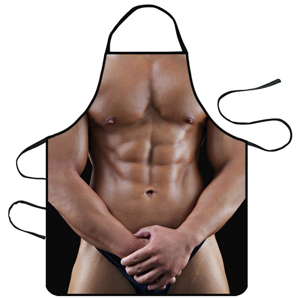 Funny Novelty Cooking Apron, Sexy Kitchen Apron Cooking BBQ Party Adult Chefs Apron For Men Women Funny Gift