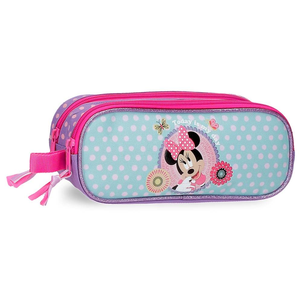 Disney Minnie Today is my Day Estuche Doble Morado 23x9x7 cms Poliéster