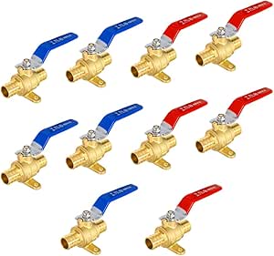Toilet Fill Valve EFIELD Pack Of 2 - 3/4" Pex Brass Full Port Shut Off Ball Valves (Hot & Cold, No Lead, UPC Certified) Brass Shut Off Valves - View #10