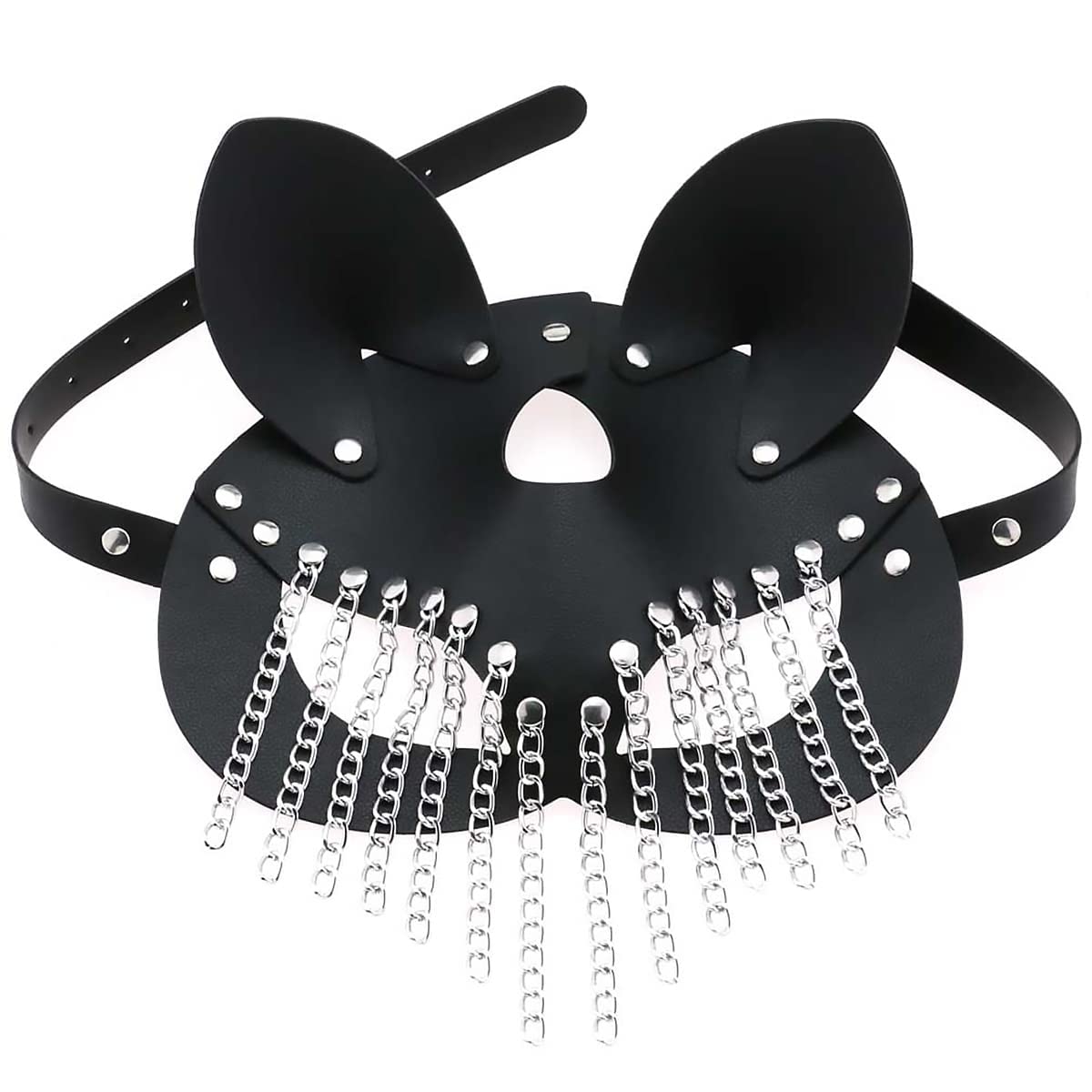 Maschera Nera Halloween Halloween Maschera, Maschera di Carnevale Donna Sexy Maschere Veneziane, Maschera di Pelle PU Nera