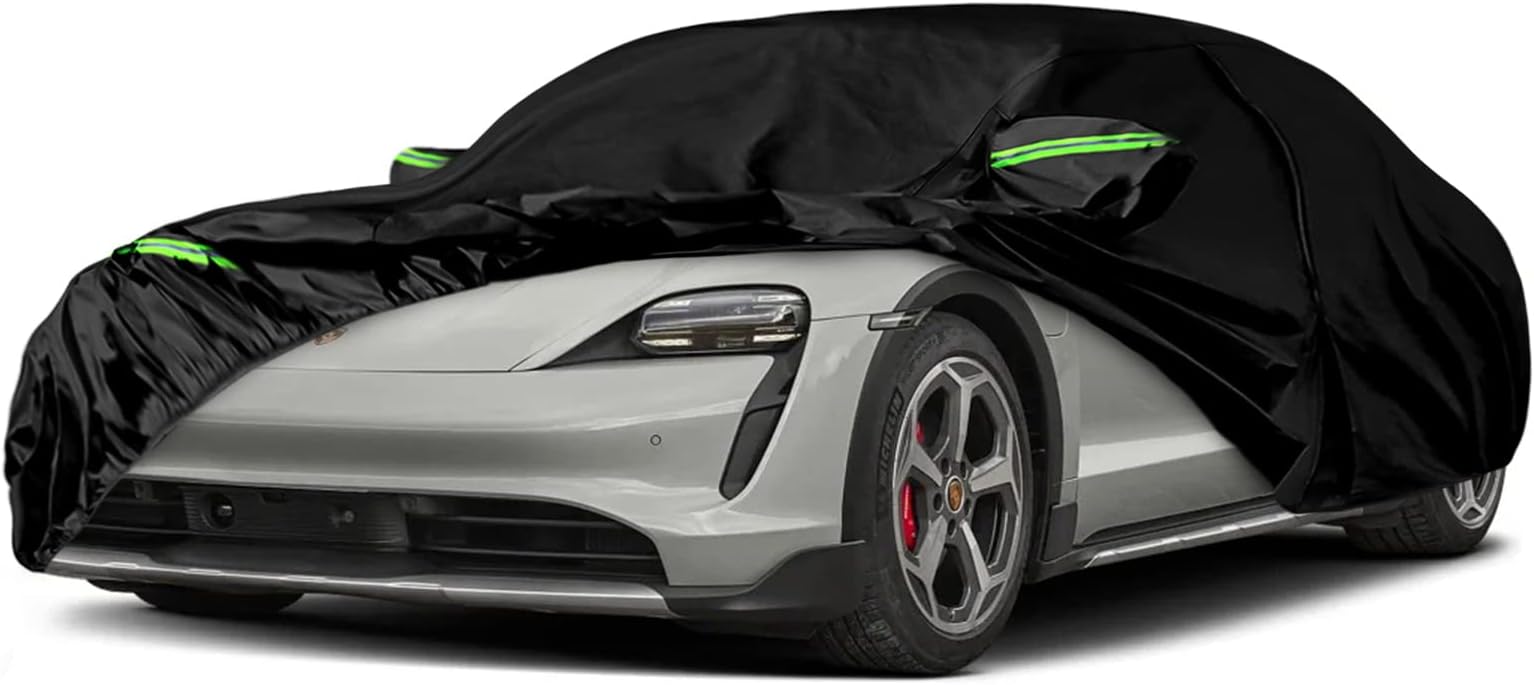 Waterproof Car Cover Replace for 2019-2025 Porsche Taycan, 6 Layers All Weather Custom-fit Car Cover with Zipper Door, Charging Port for Snow Rain Dust Hail Protection