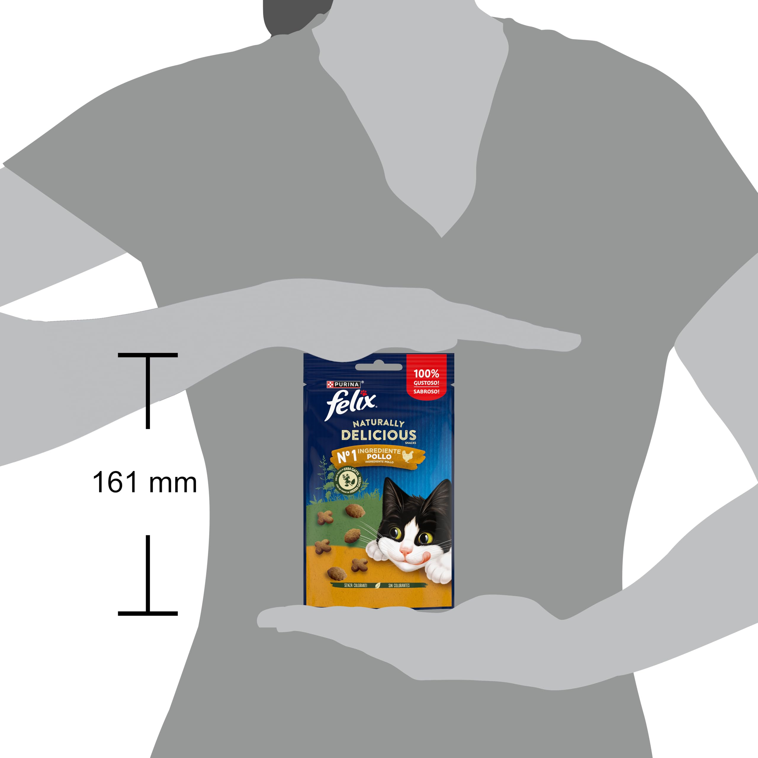 Purina Felix Naturally Delicious przekąski dla kota z kurczakiem, 8 torebek 50 g
