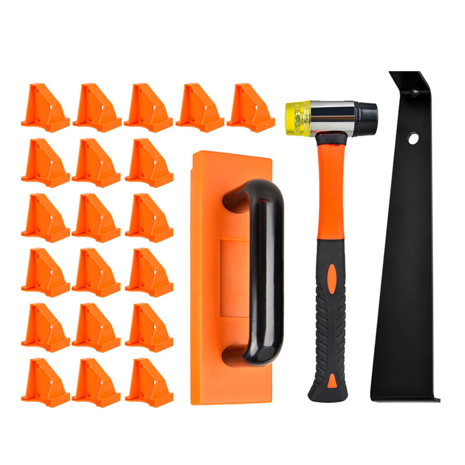 Laminate Wood Flooring Installation Kits with Reinforced Double Faced Mallets Heavy Duty Pull Rod Tapping Block Spacers Laminate Flooring Tool Set