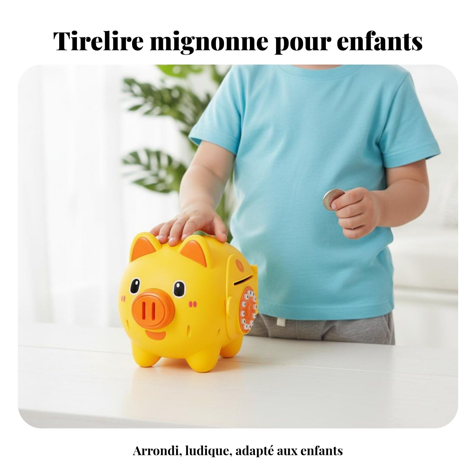 Tirelire Électronique Enfant Tirelire Coffre Économies Boîte Didactique avec Entrée Automatique des Billets Verrou à Code et Effets Sonores Adaptée, Rose