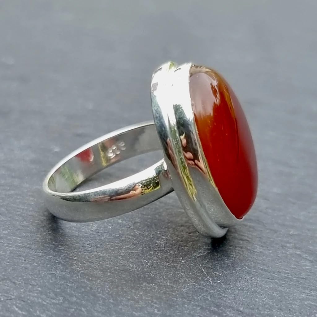 Carnelian Ring, Oval Dainty Ring, Split Band Ring, Anniversary Gifts, Handmade Gemstone Ring, Trending Jewelry, Bohemian Ring, Vintage Style, Wedding Gift Ring, Christmas Day Gift For Her/Him image 4
