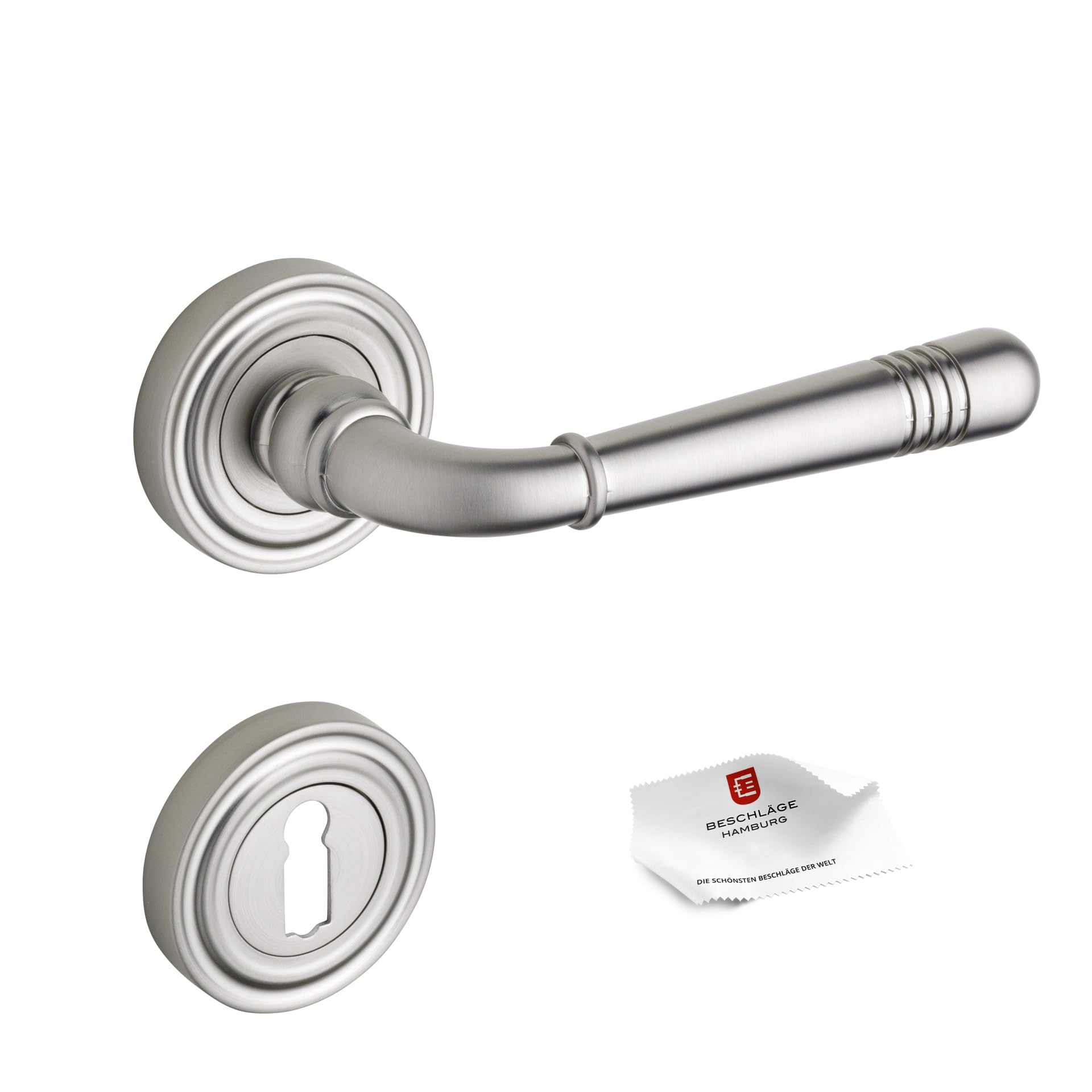 BAUHAUS Türgriffe PRIME Matt Vernickelt - Rosetten Garnitur Für Innentüren