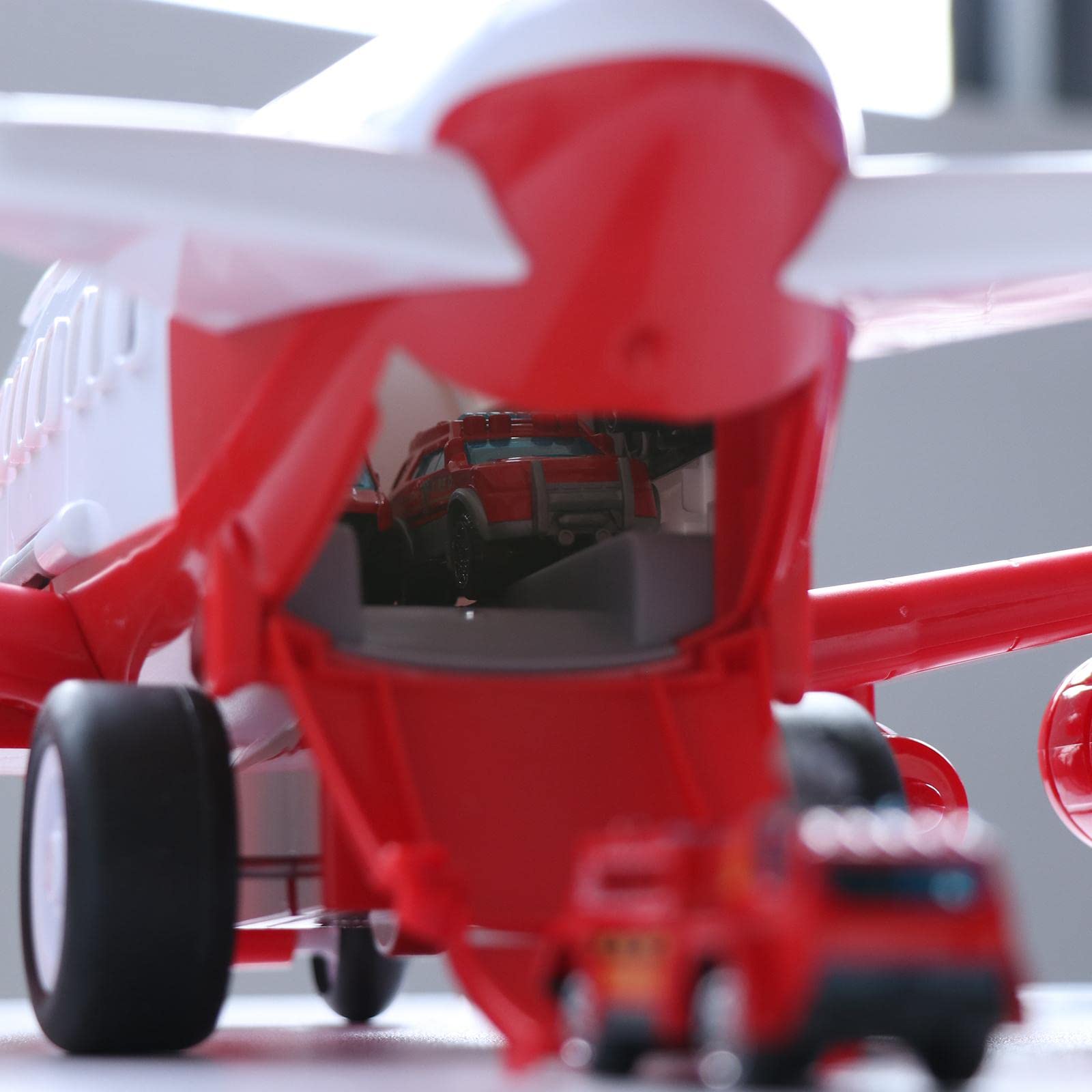 MagiDeal Aereo Passeggeri Giocattolo Grande Inerzia Portacarri Veicoli Alloy Adatto per Trasporto Giocattoli Gioco Bambini Esposizione Casa Collezione, Rosso 6 Antincendio Camion