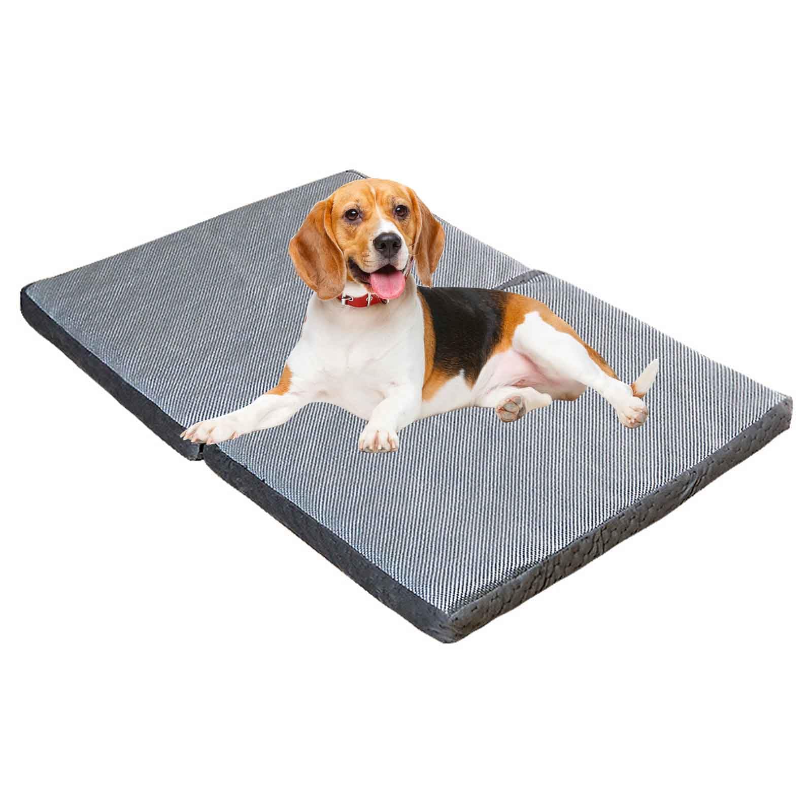 Tapis Rafraichissant Chien, Lit Rafraîchissant pour Chien, Panier Orthopédique Chien, Ice Silk Pet Cooling Mats avec Housse Amovible Et Lavable,Gris,M