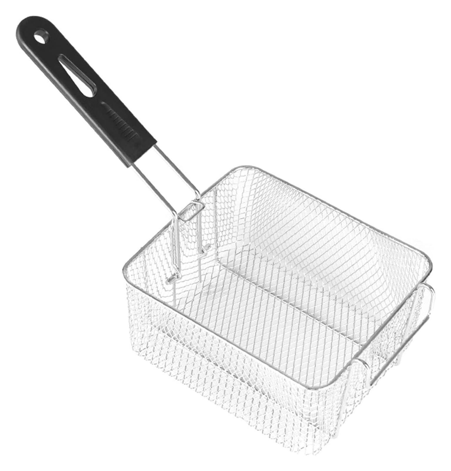 Frittierkorb, Siebkorb aus Edelstahl, langlebiger Frittierkorb for die Küche zu Hause mit Griff, geeignet for gebratenes Hühnchen, Pommes Frites, frittierte Speisen
