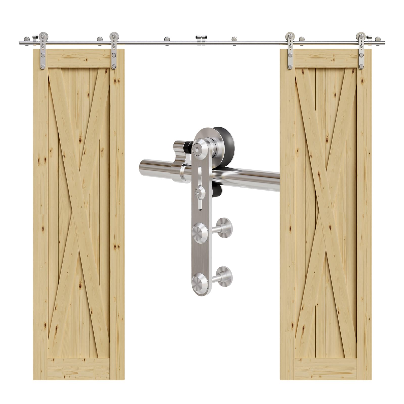 Herrajes Puertas Correderas Inox 171cm Rieles Kit Puerta Corredera Negro para 1 Puerta Corredera Madera 85cm Ancho, Acero Inoxidable T Forma — view 11