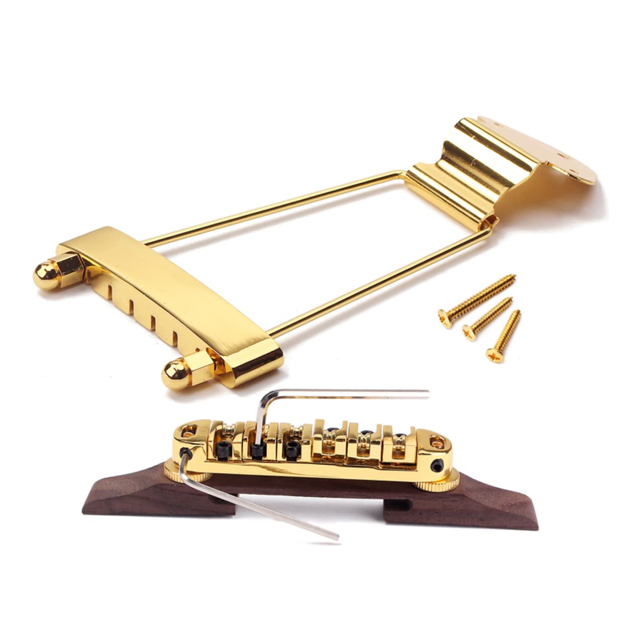 Ponticello per Chitarra Jazz Archtop Regolabile in Altezza Oro