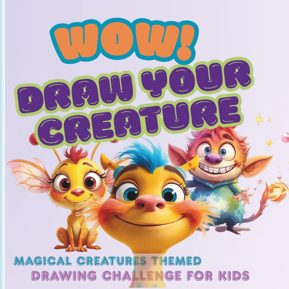 WOW! Draw Your Creature | Art Therapy Workbook for Kids with Sketching Challenges: Interactive Books for 4+ Year Olds