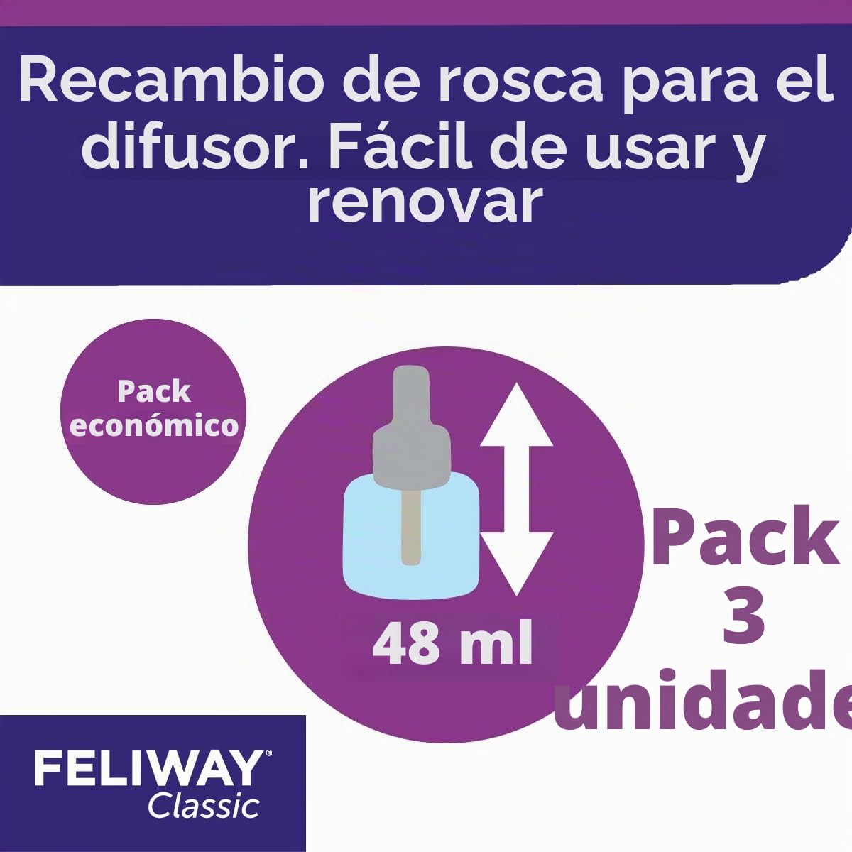 Feliway C23860C Clásico Difusor para Gato Calmante, 3 Unidades