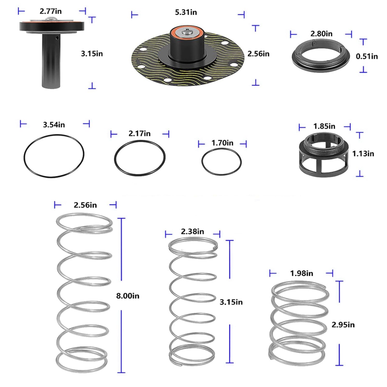 Ersatz für 975XL Komplettes Gummi-Reparaturset, kompatibel mit dem 3,8 cm - 5,1 cm Modell 975XL 975XL2