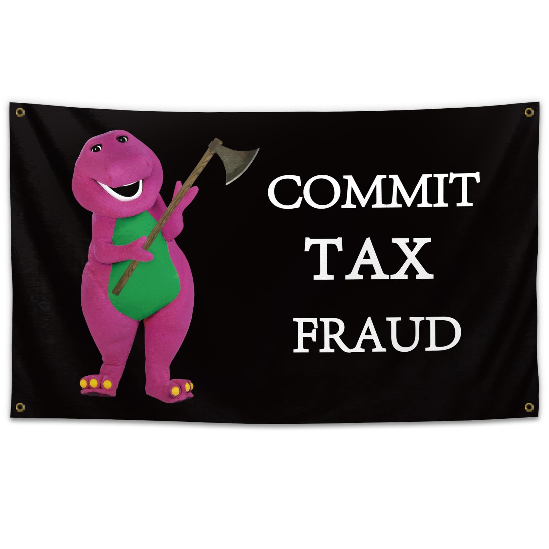 3x5 Feet Commit TAX Fraud Flag Banner Funny Poster UV Resistance Man Cave Wall Flag with Brass Grommets for College Dorm Room Decor,Outdoor,Parties