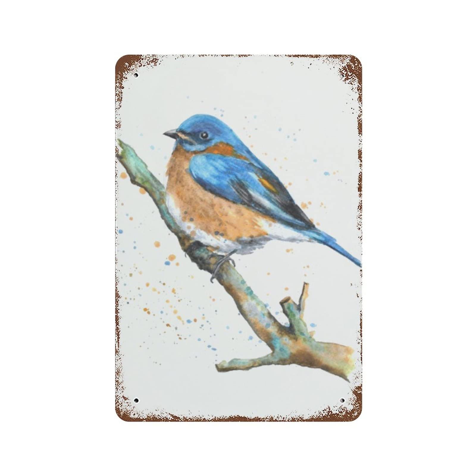 Eastern Bluebird Bird Vintage Metal Plaque Sign Retro Poster Vintage Metal Tin Signs For Women Men Garden Wall Decor for Home Bathroom Man Cave Cafe
