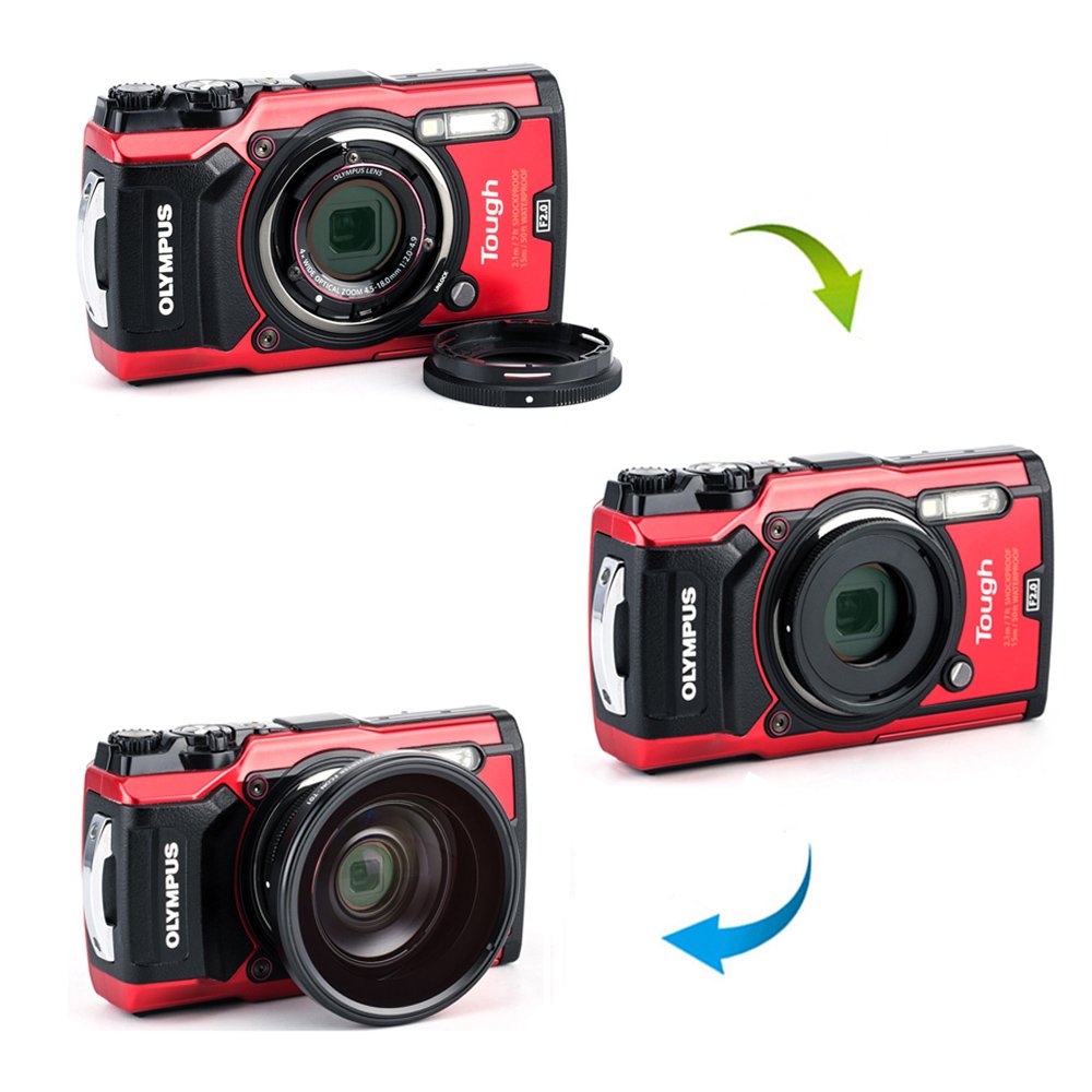 JJC - Adaptador de lente de conversión para Olympus FCON-T01 TG-6 TG-5 TG-4 TG-2 TG-1 sustituir Olympus cla-t01 con 40,5 mm Filtro UV + tapa de la lente