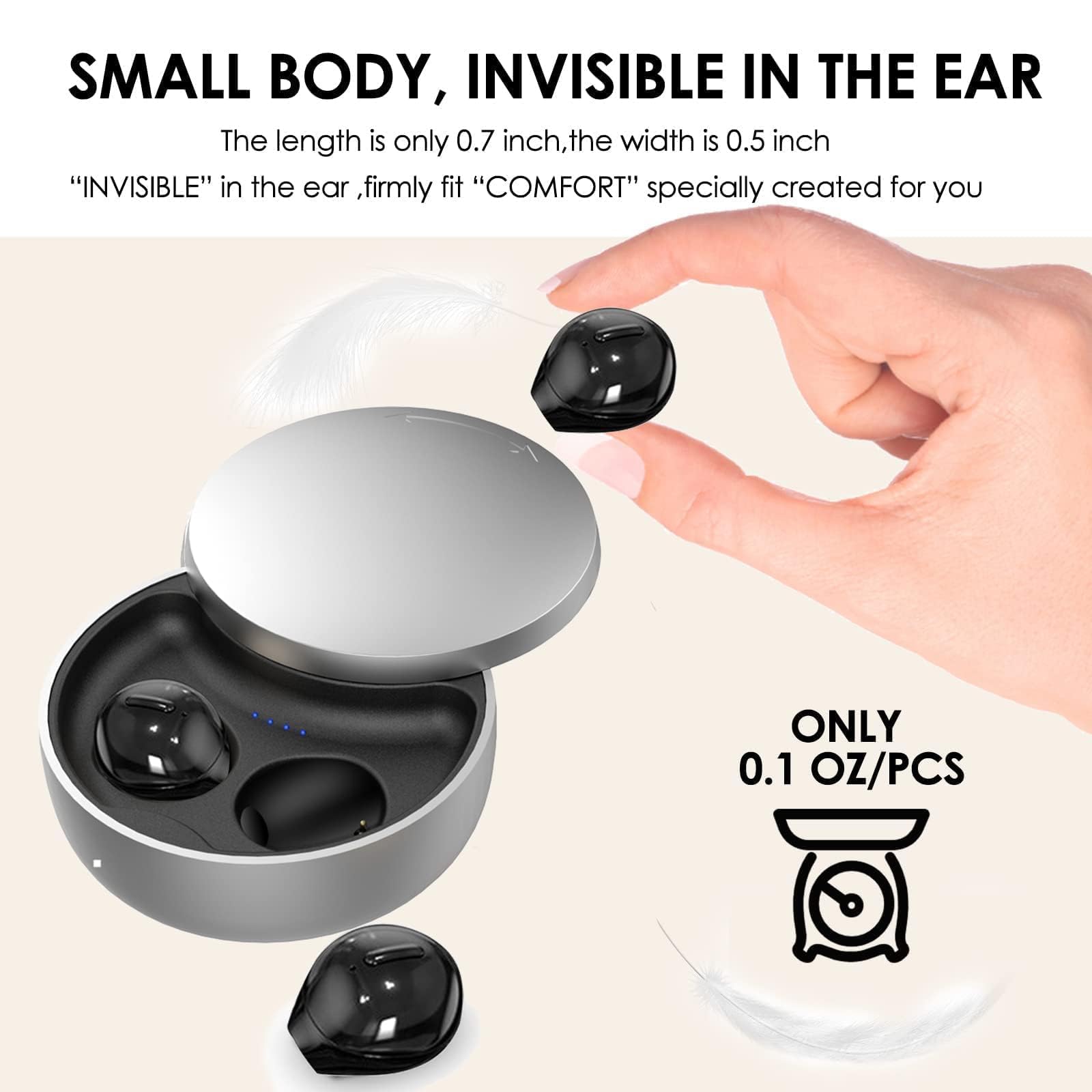 Invisible Sleep Earphones Mini Headphones Bluetooth TWS Wireless Headphones With Mic HD Call Semi-In-Ear Earbuds Noise Reduction - Foto 6