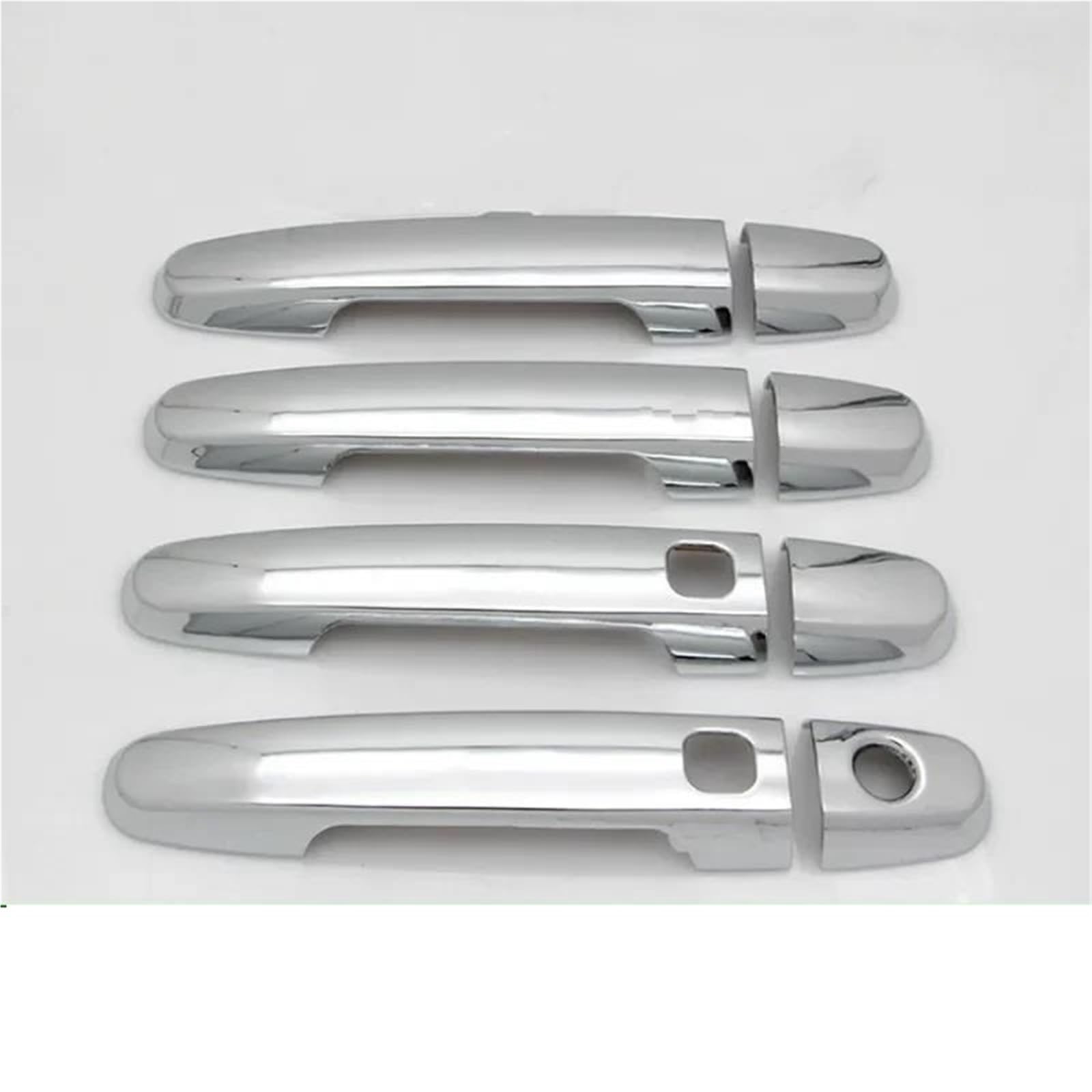 PIWINE Handle Sticker Carbon Fiber Chrome Car Door Handle Cover Trim Styling Accessories for Citroen C1 for MK2 2015-2019(Siver 2 Buttons)