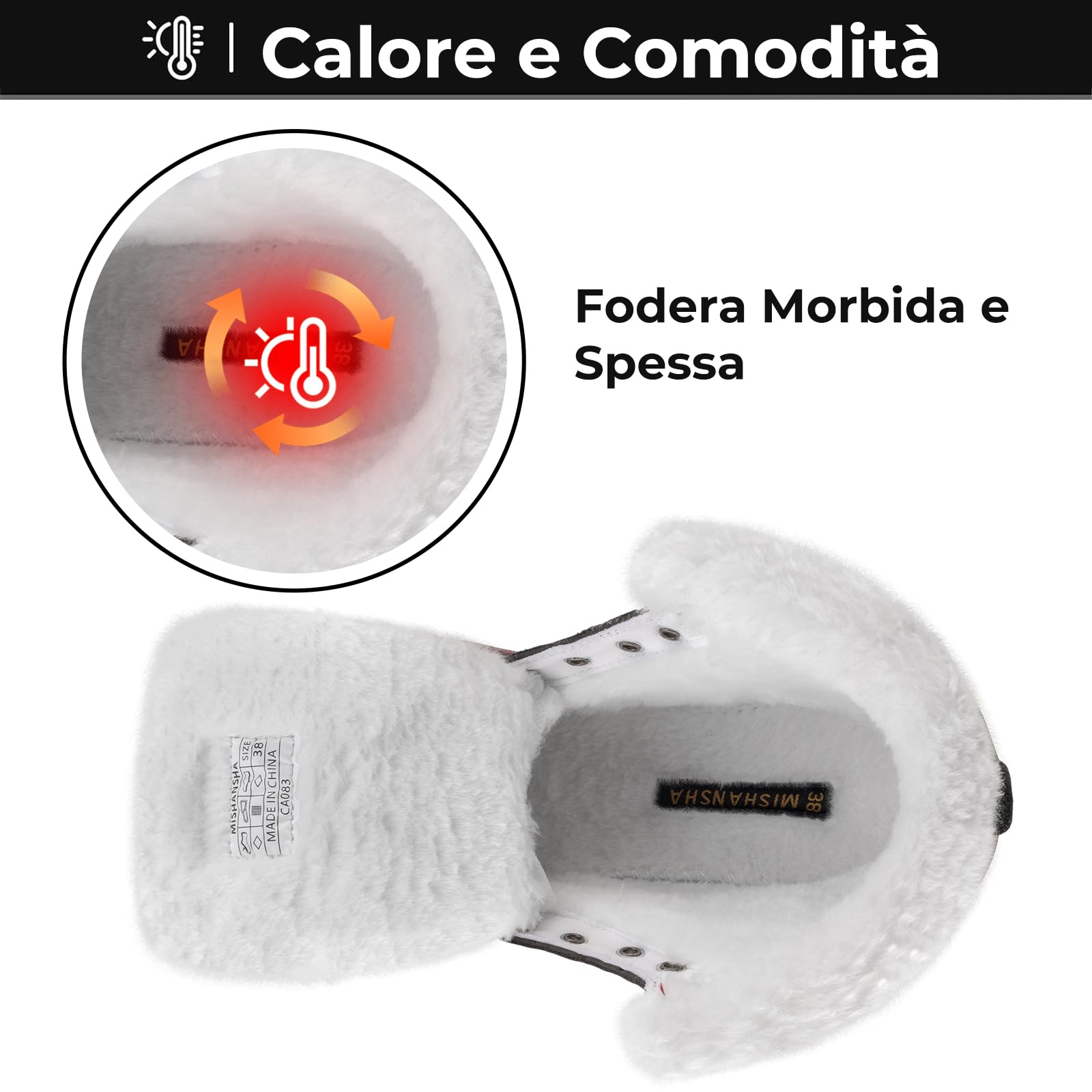 Mishansha Stivali da Neve Uomo Inverno Scarpe Pelliccia Donna Caldi Scarponcini Trekking Imbottiti 36-48